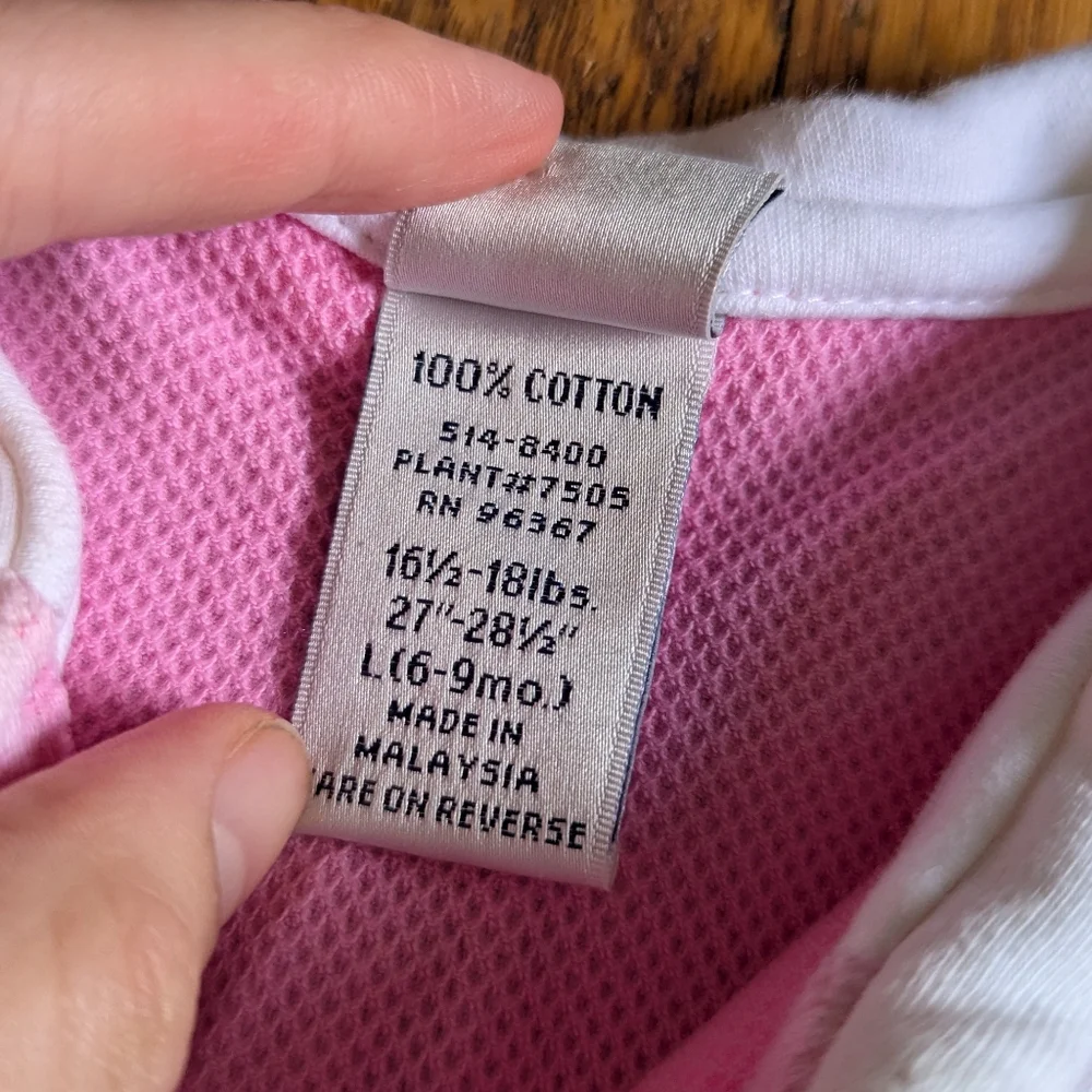 Vintage 00's Baby Oshkosh B'gosh 6-9M Pink One-piece Romper
